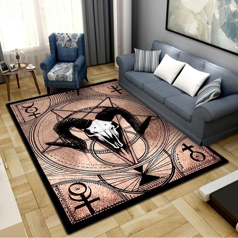 Skull Satan Carpet Rug for Living Room Bedroom Home Sofa Decoration,Kids play Non-slip Floor Mat