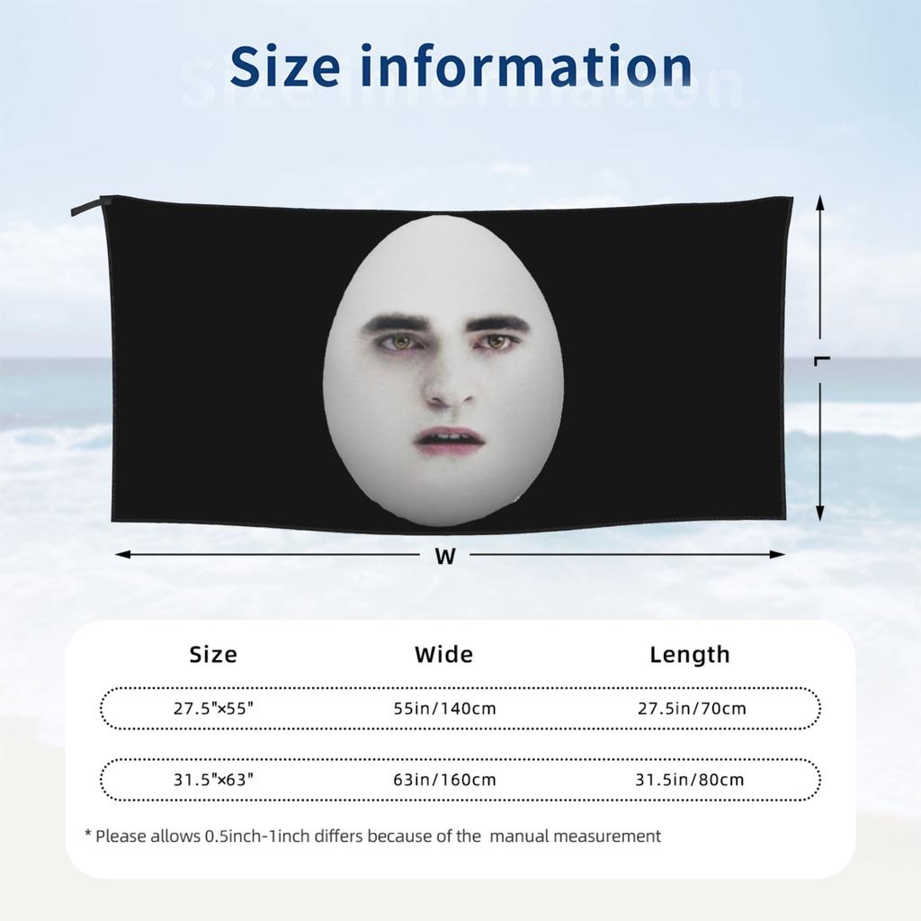 Eggward Funny Edward Cullen Beach Towel Soft Microfiber Quick Dry Absorbent Quick Towels For Bath