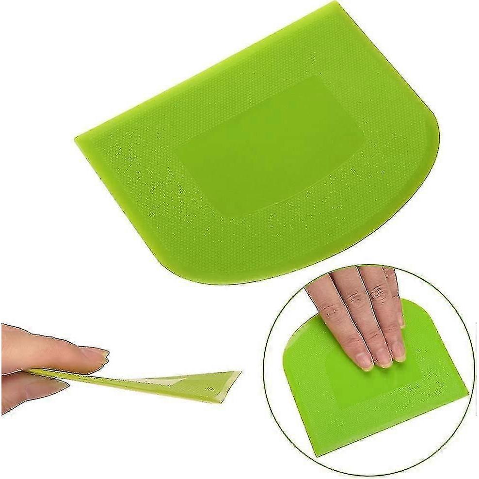 2 Piece Dough Scraper Bowl Scraper Bread Cream Cake Pizza Cutter Bench Scraper, Food Safety Flexible Plastic Multi-function Kitchen Tool