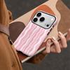 Amazon hot-selling pink white wavy stripe Apple 17 mobile phone case iPhone14promax anti-drop protective case