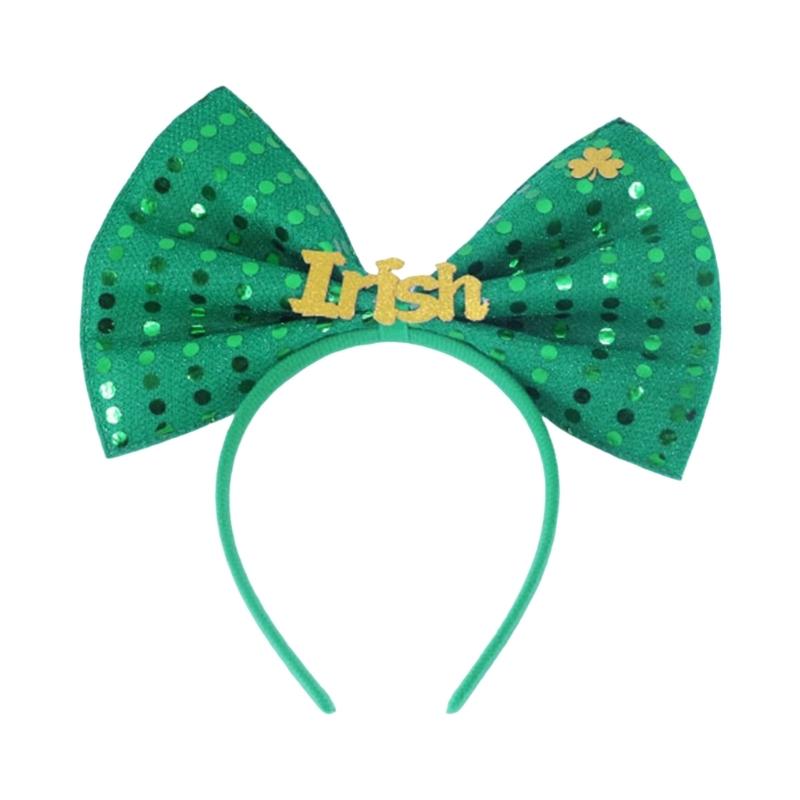 Irish Leprechaun Bowknot Hair Hoop Fashion Statement Karaoke Party Leprechaun for Irish Day Stage Photo Props