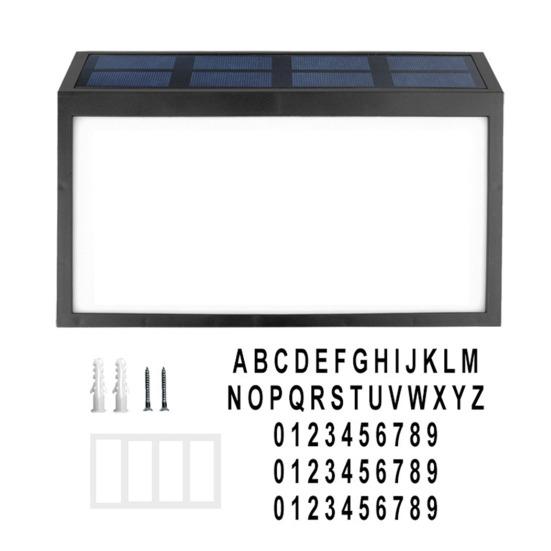Solar House Numbers Light LED Illuminated Waterproof Address Sign Easy Installation Solar-Powered Lighting Doorplate