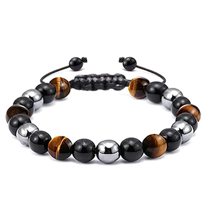 JYL TS Bracelet Men's Beaded  Braided Elastic Boosts Stability & Fortune