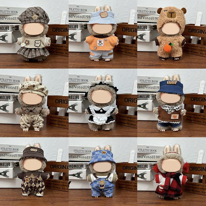 Labubu Kleidung Outfit Accessoires Für 17Cm Vinyl Labubu Plüschpuppe Freizeitkleidung Plüschtier Kleidung Ersatzset