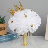 Diamond Crown Decorative Handheld Flower Rhinestones Wedding Bouquet with Ribbon