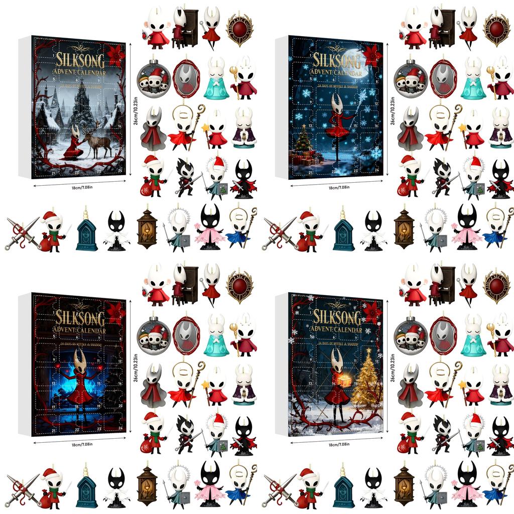 Set di Ornamenti Acrilici a Tema Natalizio di Hollow Knight Silksong per Decorazioni Festive