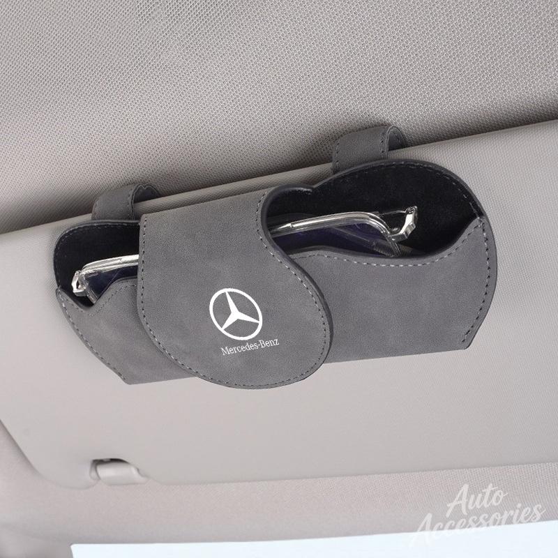 HXA1 Car Sun Visor Storage Glasses Holder Multifunction Sunglasses Clip For Mercedes Benz AMG W124 W126 W140 W168 W169 W176 Sticker