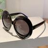 Oversized Round Sun Glasses  Women Fashion Vintage Gradient Outdoor Shades Ins Trendy Brand Design Black Sunglasses