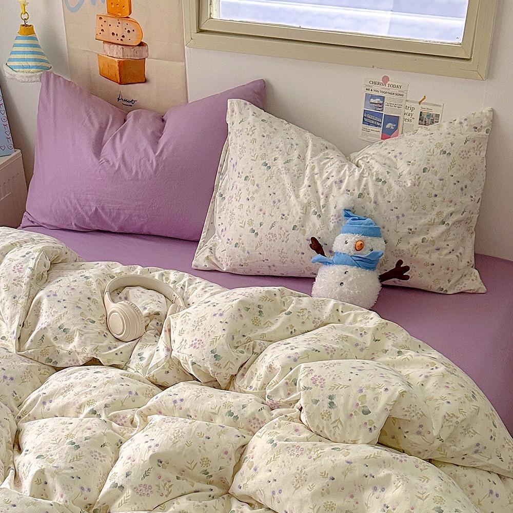 Cartoon Washed Cotton Pillowcases - Adult Spring Pair 48x74cm