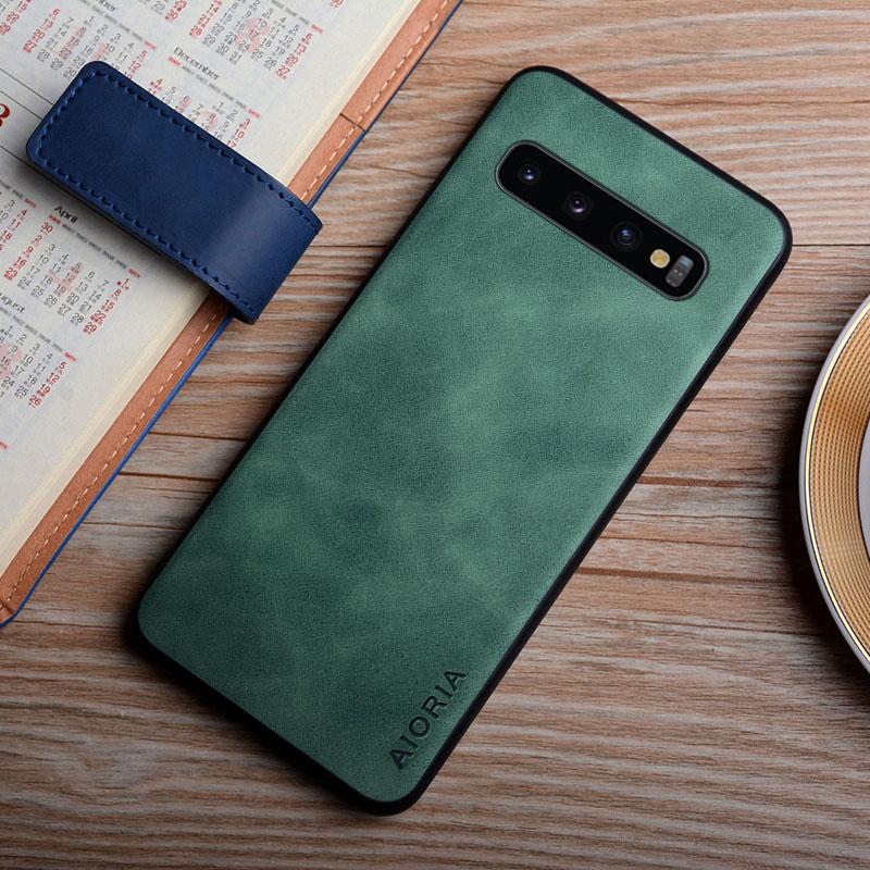 Case For Samsung Galaxy S10 Plus Lite S10e Coque Silky Feel Fingerprint Proof Leather Cover for Samsung S10 4g 5g Case Funda