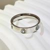 Stainless Steel Double/Single Row Diamond Minimalist Couple Rings - Cartier Style