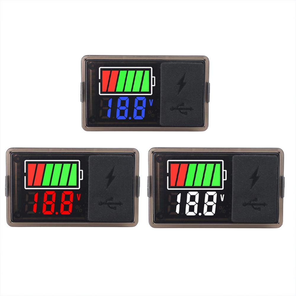 Digital Battery Voltage Indicator Type-c USB DC 8~30V Display LED Tester Charge Level Indicator Lithium Battery Capacity Meter