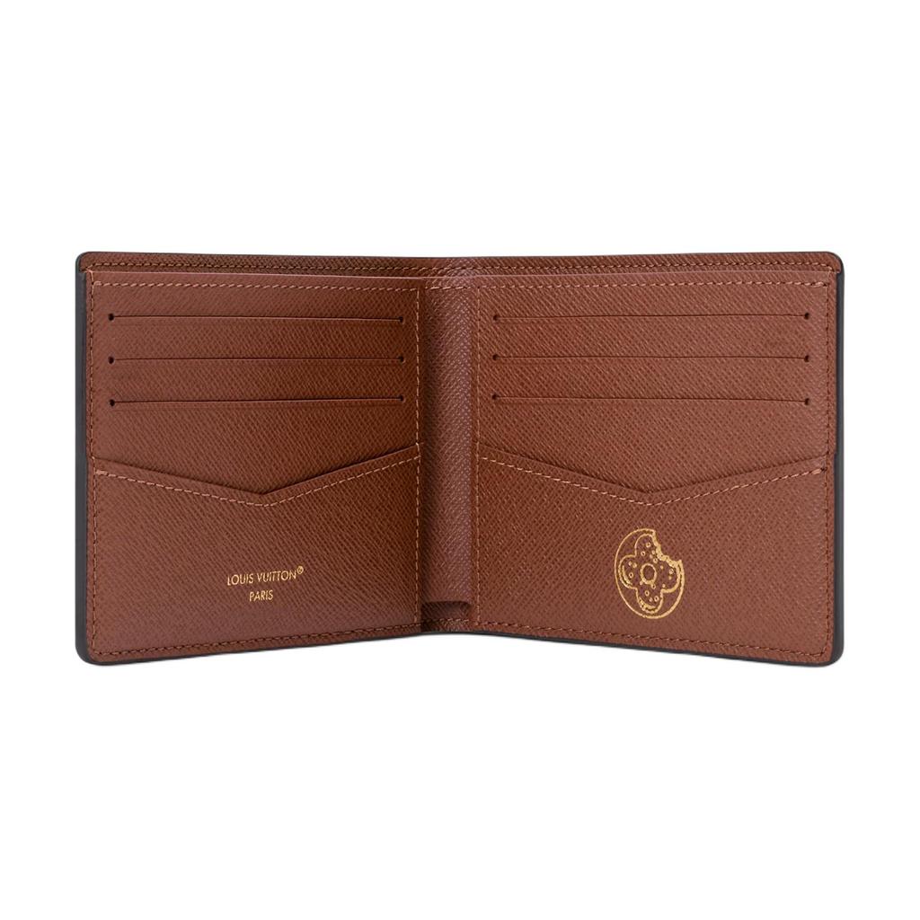 Louis Vuitton Carteira Masculina de Lona Revestida com Monogramas Finos Donuts Cor Chocolate M28283