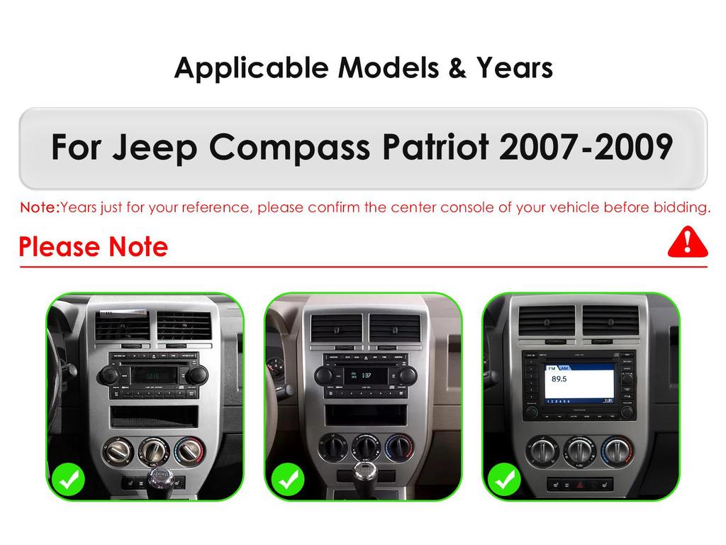 2007-2009 Jeep Compass Android GPS Navigator with Large Screen