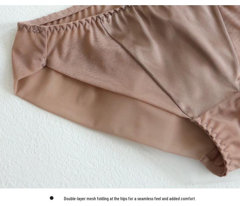 Tangge Seidensatin Damen Luxus Mid-Waist Nahtlose Dreiecksslips