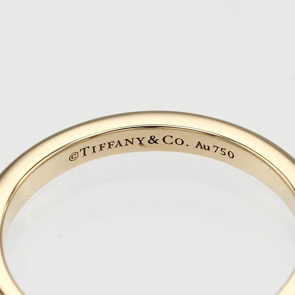 TIFFANY&Co. forever classic band Ring K18 yellow gold/diamond #4.9(US Size) 2.55g Women Used
