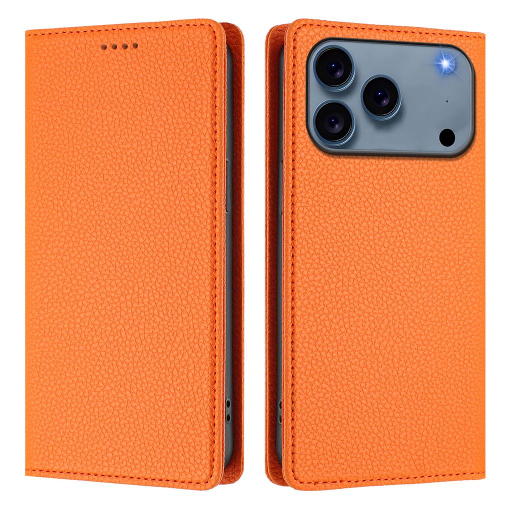 For iPhone 17 Pro Max Wallet Case RFID Blocking Litchi Texture Leather Mobile Cover
