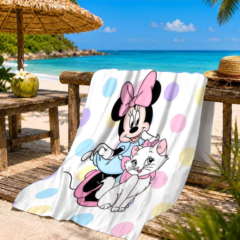 Pink Mouse Artwork Printed Microfiber Beach Towel, Soft And Absorbent, Quick-Dry, Ideal for Summer Travel, Beach Essential, Swimming Pool