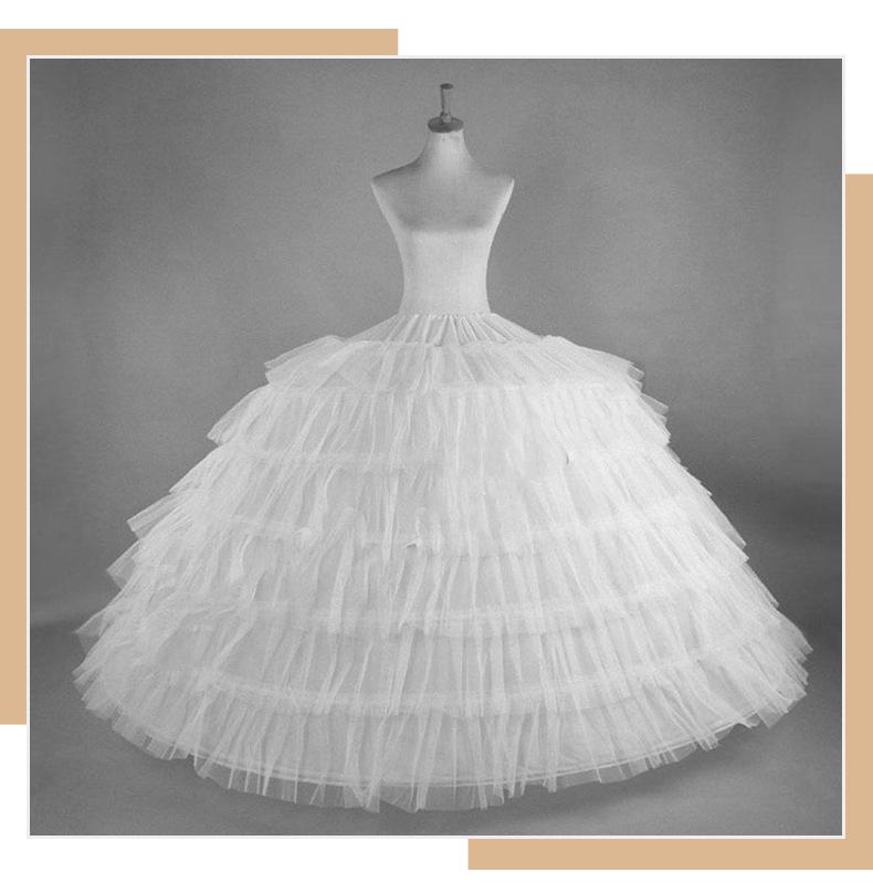 Petticoat Extended Super Puffy Plus Size Bridal Gown with Adjustable Six-Bone Crinoline and 6-Gauge Hoop