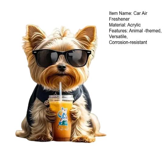 Hund Auto Lufterfrischer Clips Leichte Acryl Rinder Lüftungsschlitzklemme Hund Auto Ornamente Mops Tier