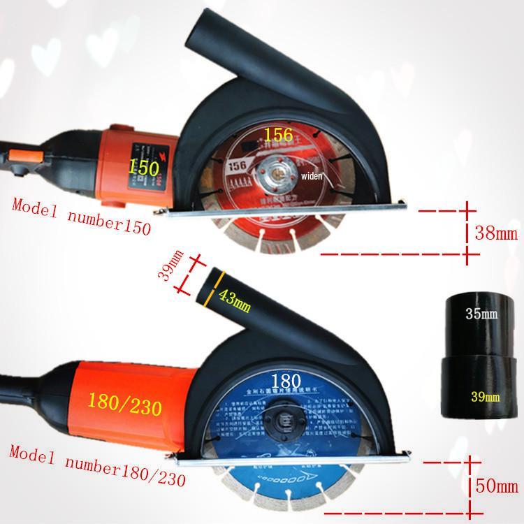 6-Inch Angle Grinder Dust Shroud for Dry Concrete Cutting and Grooving