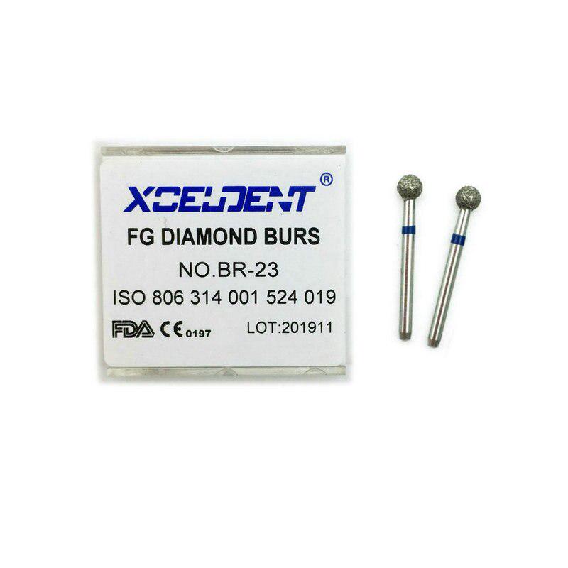 10pcs/set Dental Diamond Burs Drill Dental Burs Dia-burs Medium FG 1.6M for High Speed Handpiece BR-23