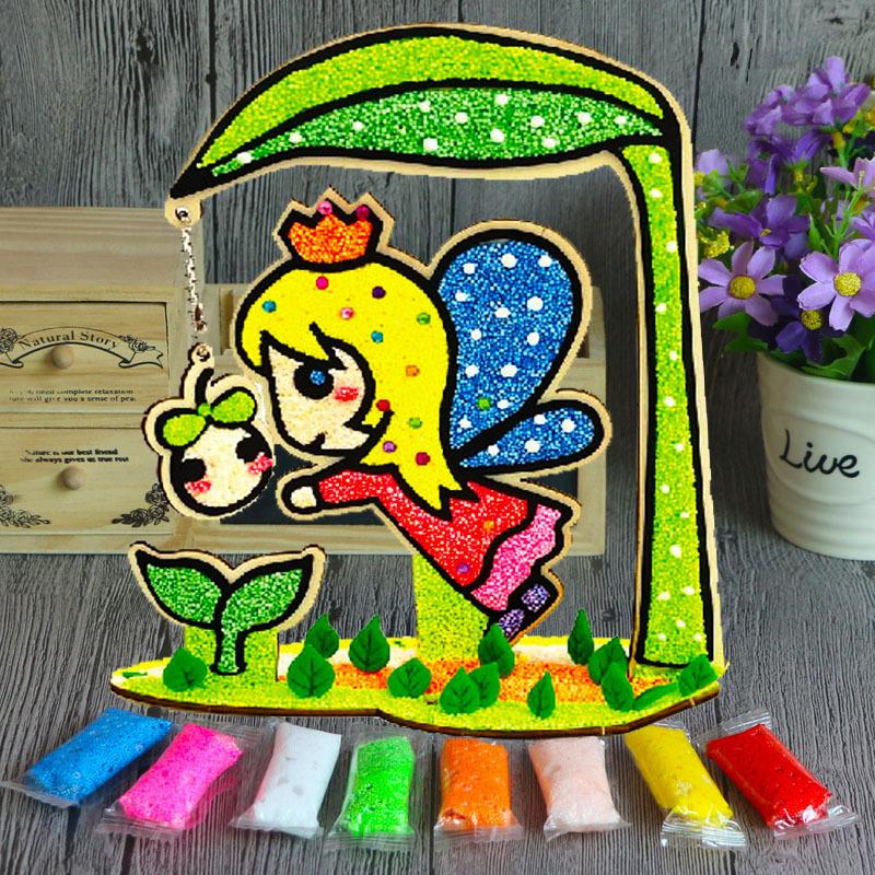 3D Wood Snowflake Clay Painting Children DIY Creative Colorful Mud Painting  Board Art Painting Tool Child