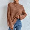 Enfärgad damtröja Lös rund hals tröja Twist Top