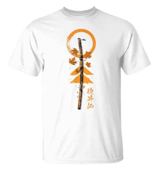 Летняя хлопковая футболка с коротким рукавом Swordghost Samurai для мужчин и женщин на Ретро японской футболке Самурая S