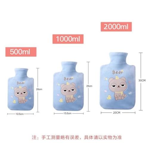 Godfun Hot Water Bottle, Fillable with Hot Water, No Electricity Required, Cute, Soft, Warm, Cold Weather Protection, Reusable, Eco-Friendly, Ideal Fo