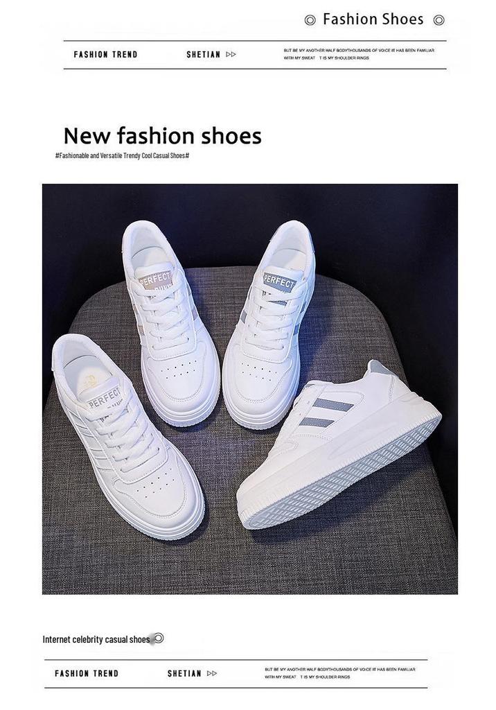 2025 Trendy Women's White Leather Casual Non-Slip Running Sneakers