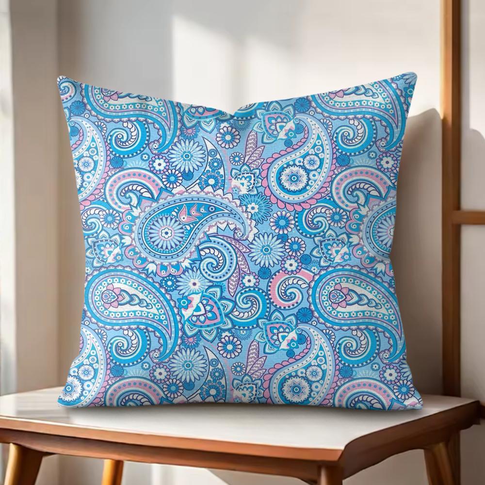 

Painted Design PPaisleyS Cushion Cover Natural Linen Organic Fabric DoubleSided Printing Couch Pillow Covers Home Decor 30x30cm