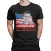 Charlie Kirk T-Shirt für Herren 100% Baumwolle Lustige T-Shirts O-Ausschnitt T-Shirts Kurzarm Kleidung Grafik
