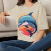 Retro Delfin T-Shirt Delfin Tee Tier T-Shirt Geschenk für Jungen Teenager Mädchen Mama Papa Oma Opa Familie Schwester Bruder Rundhals Team Party