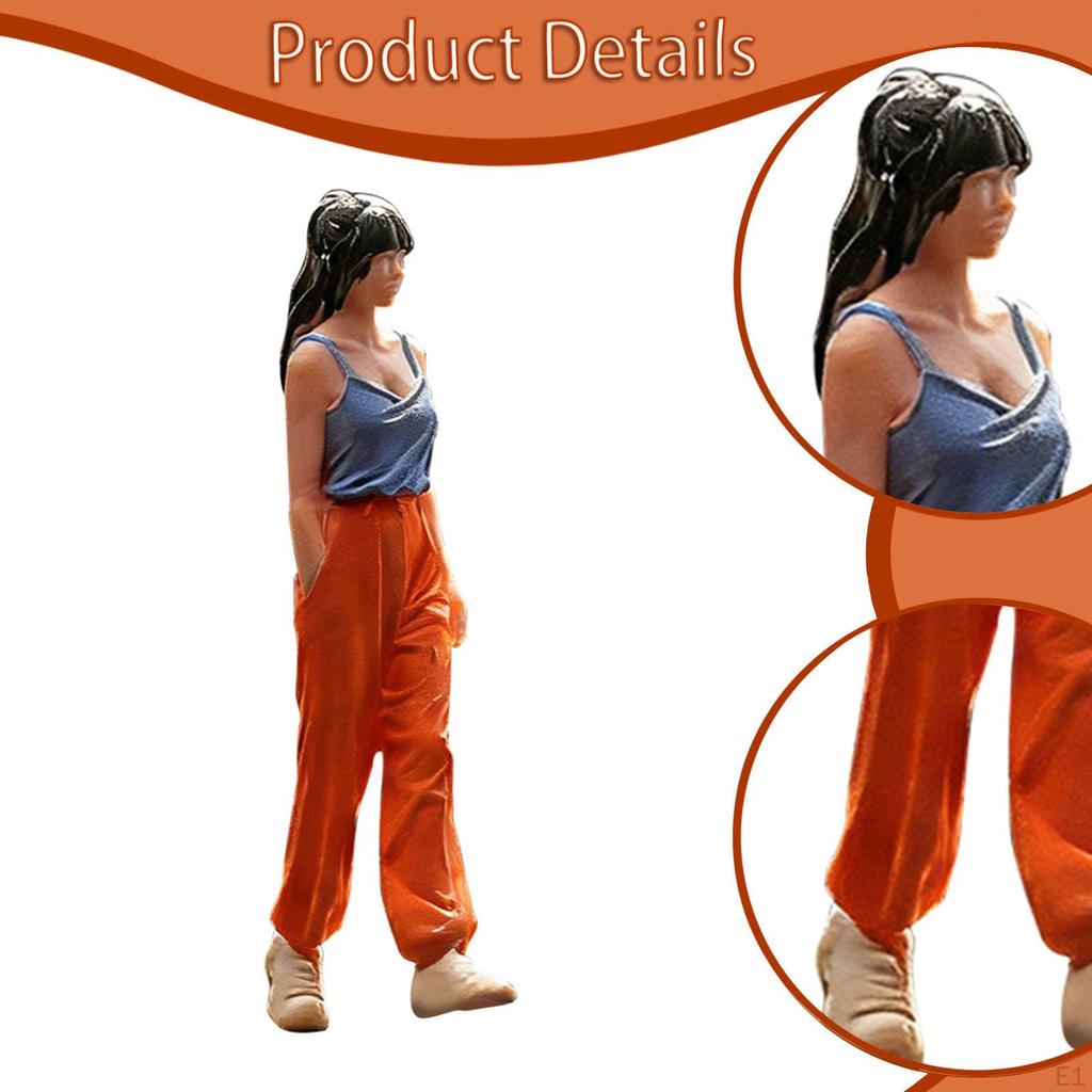 1/64 Miniature Female Figure Tiny People Figurine Scene Photo Prop Decoration Realistic