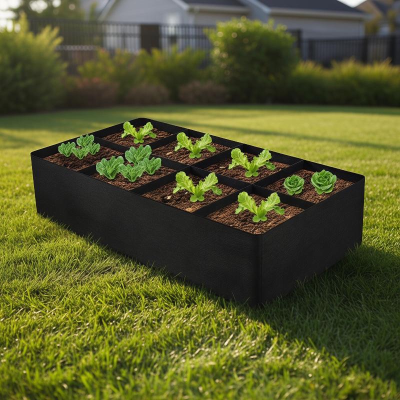 1/2pcs Raised Garden Bed Black Grow Bag for Vegetable Flower Planter Reusable Breathable Felt Bag for Indoor Balcony Outdoor
