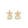 Elegant Star-Shaped Zircon Pendant Stud Earrings for Women