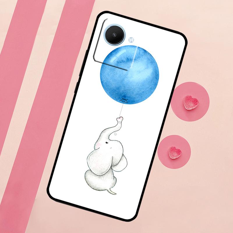 Cute Elephant For Realme 10 11 12 13 14 Pro Plus C55 C71 C75 C67 C63 C61 C53 C35 C65 GT6 GT7 15 Pro Case