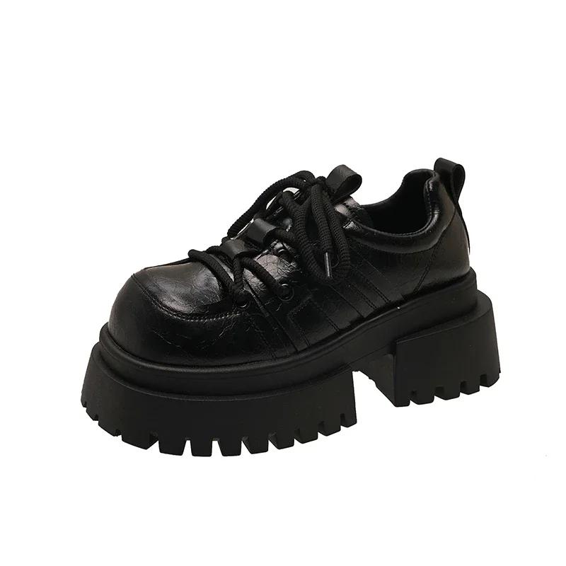 Fashion Women's High Heels Fashion 2025 Round Toe Lace-up Shoes for Women Office and Career Classic Best Seller Platform Ladies Shoes