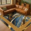 Gold Carpet Blue Gold Marble Pattern Carpet Gold Greek Rug Greek Key Carpet Home Decoration Rugs