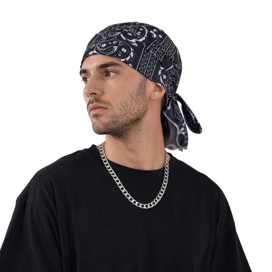 Cappello da Pirata in Tessuto Traspirante con Stampa di Anacardi Poliestere Spandex 1 Pezzo