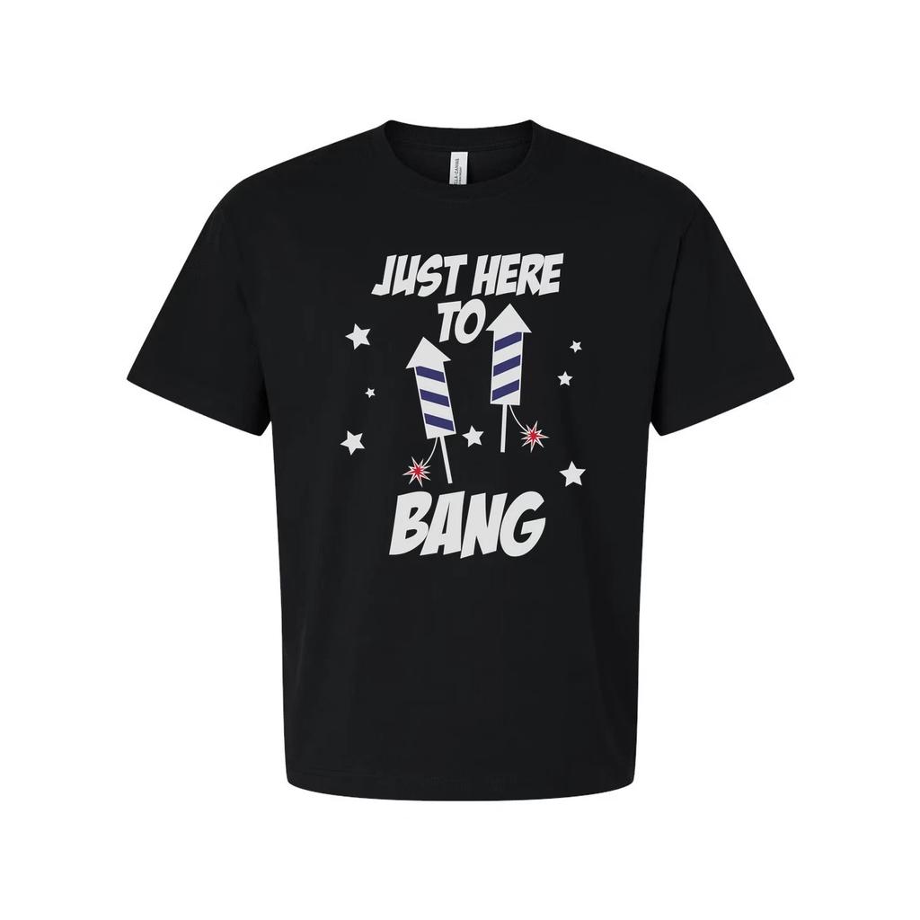 Unisex Graphic Tee With Fireworks And Striped Rockets In A Patriotic Theme Just