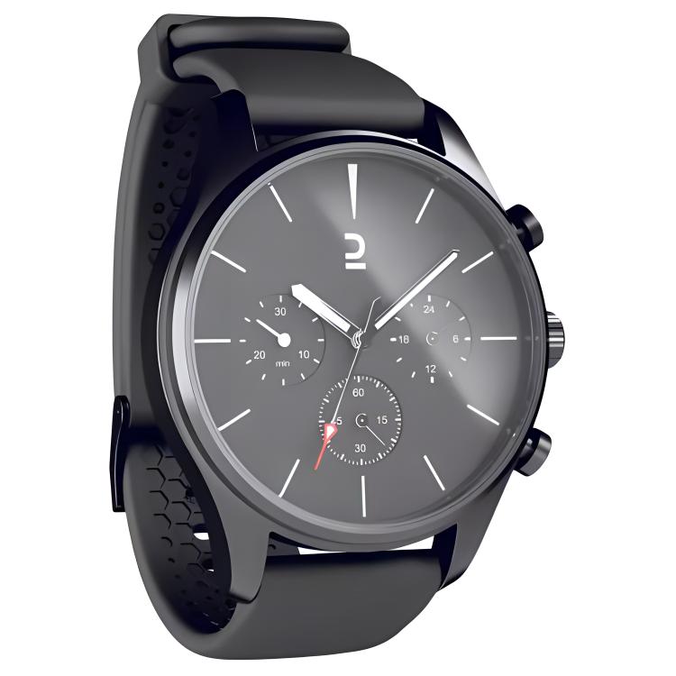 DECATHLON A400 Series Electronic Movement Silicone Strap National Watch Unisex Black Dial