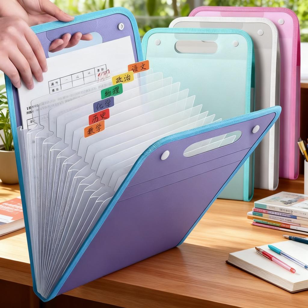 Handheld Folder with 13 Pockets and Large Capacity. File Management Storage Folder. Portable Organ Bag for Easy Reference