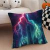 Lightning Cushion Cover Linen Pillow Case Soft Breathable Protective Couch Room Decoration