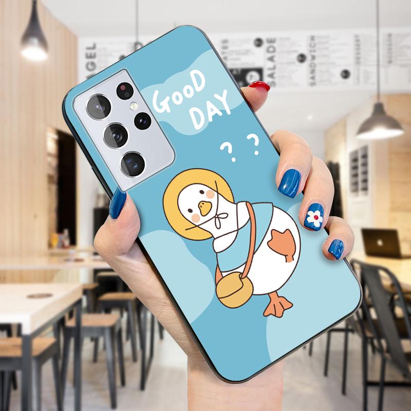 Caja del teléfono del diseño del pato de la muchacha de la historieta Carcasa del teléfono a prueba de golpes de los muchachos de las muchachas