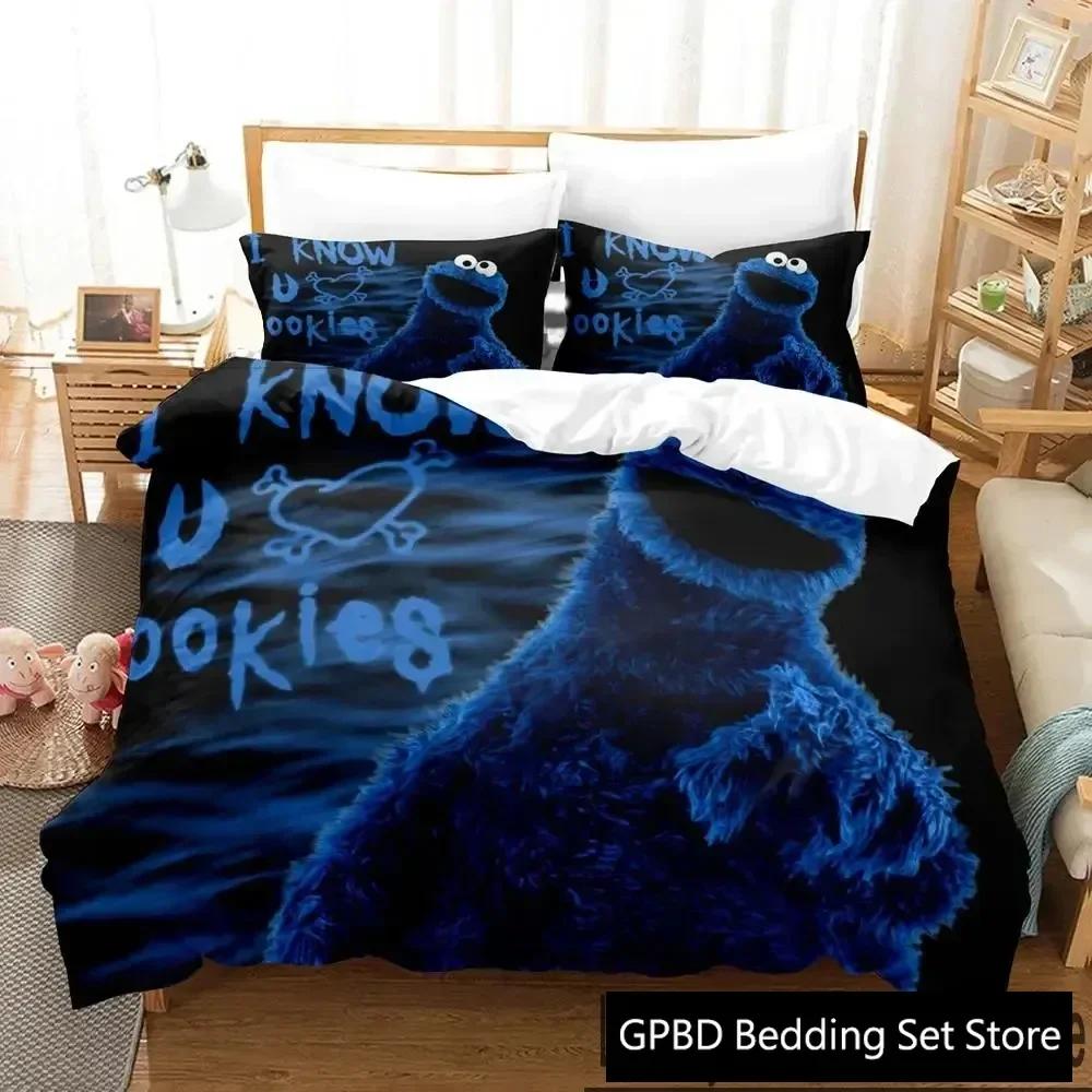 3D Print Cookie Cartoon Monster Anime Bedding Set Double Twin King Duvet Cover Comforter Pillowcase Boys Girls Adults Bedroom