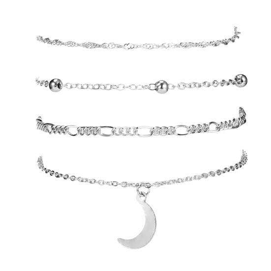 

Стильный браслет с подвесками, регулируемый серебряный цвет, изысканный