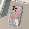Clear Floral Mirror Phone Case for iPhone 13/14/16Pro/17/15ProMax