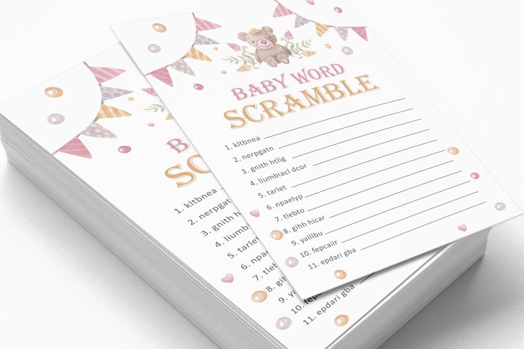 Inkdotpot 50 BabyA  AlphabetA  ABCA  GameA  Party Baby Shower Game Gender Neutral Teddy Bear